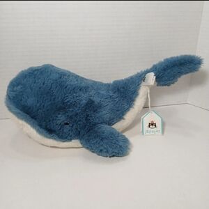 Jellycat Small Wally Whale Soft Plush Toy Stuffed Animal Retired Blue Ocean NWT